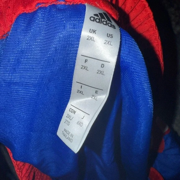 Adidas x Eric Emanuel collab Red and Blue Athletic Shorts - Picture 3 of 3